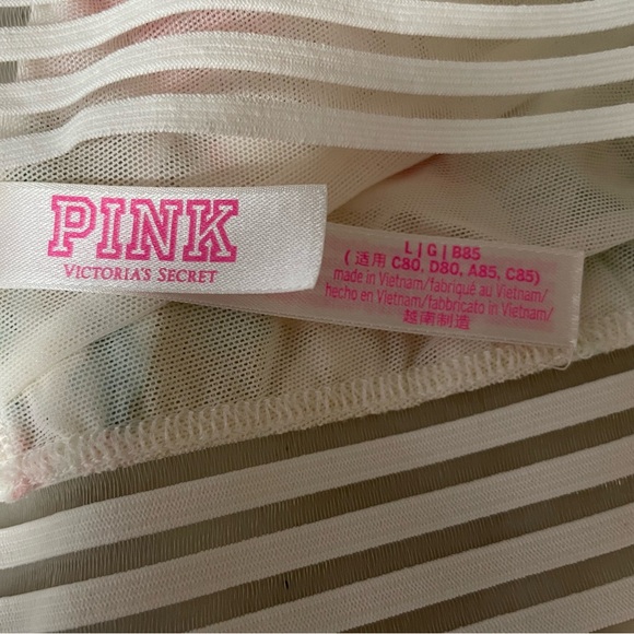 NEW - PINK by Victoria’s Secret (Size L) Unlined Lace Bralette in Floral Design - Picture 5 of 7